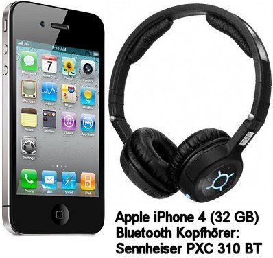 iPhone 4 (32 GB), Bluetooth Kopfhörer Sennheiser PXC 310 BT