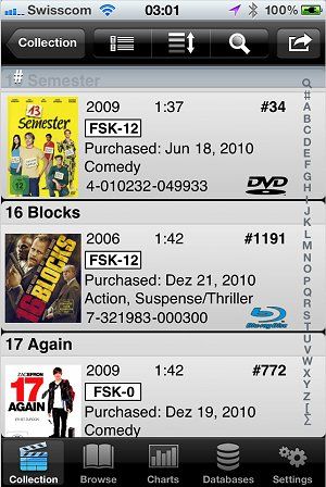 DVD Profiler auf iPhone
